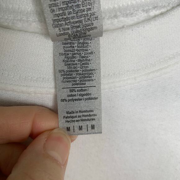 Even a bad Day is just 24 Hours White Crewneck Green Graphic Sz Medium - Picture 3 of 5